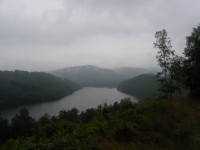 Rursee bei Regen